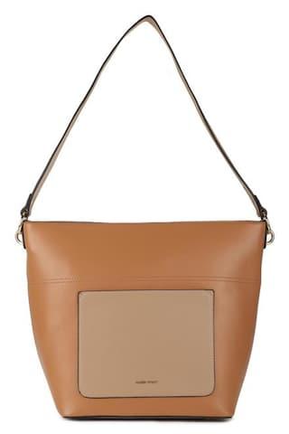brown solid casual pu women handbag