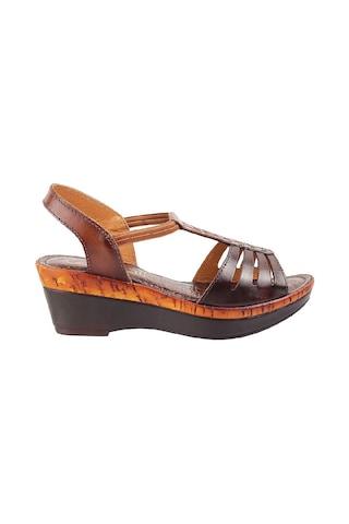 brown solid casual women sandal