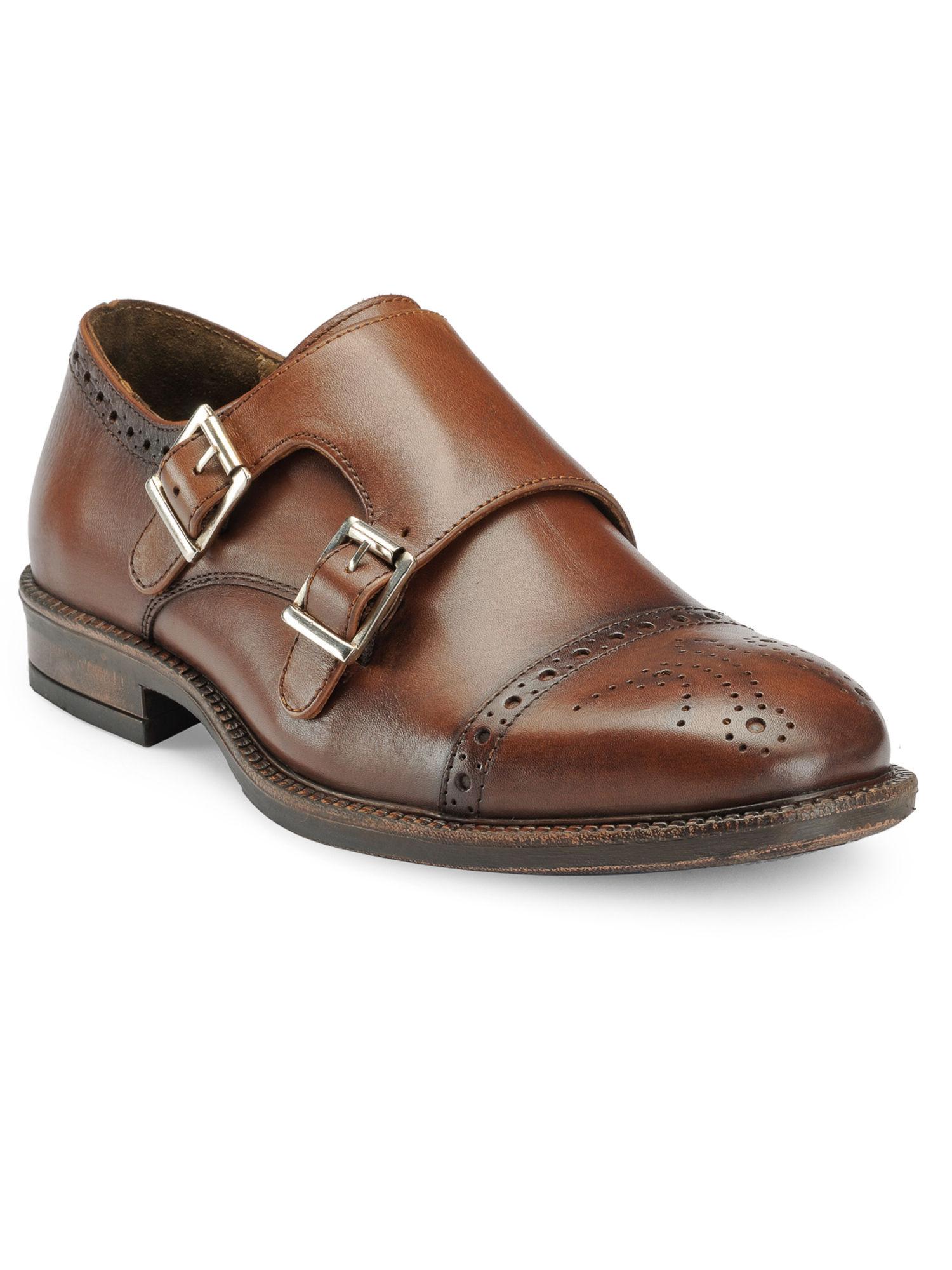 brown solid formal shoes