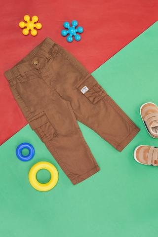 brown solid full length  casual baby regular fit  trousers