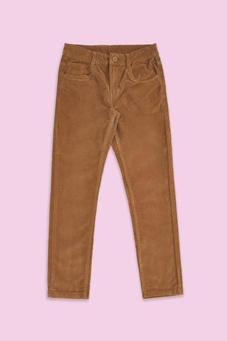 brown solid full length party boys regular fit trouser