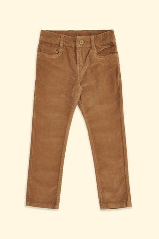 brown solid full length party boys regular fit trouser