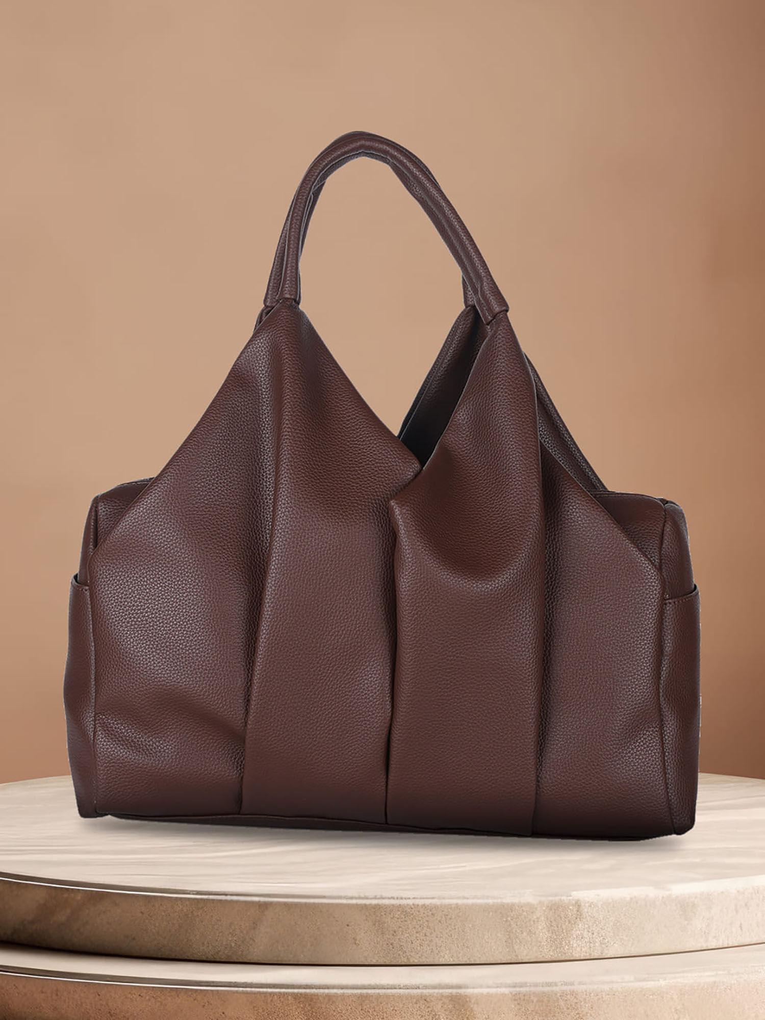 brown solid handheld bag