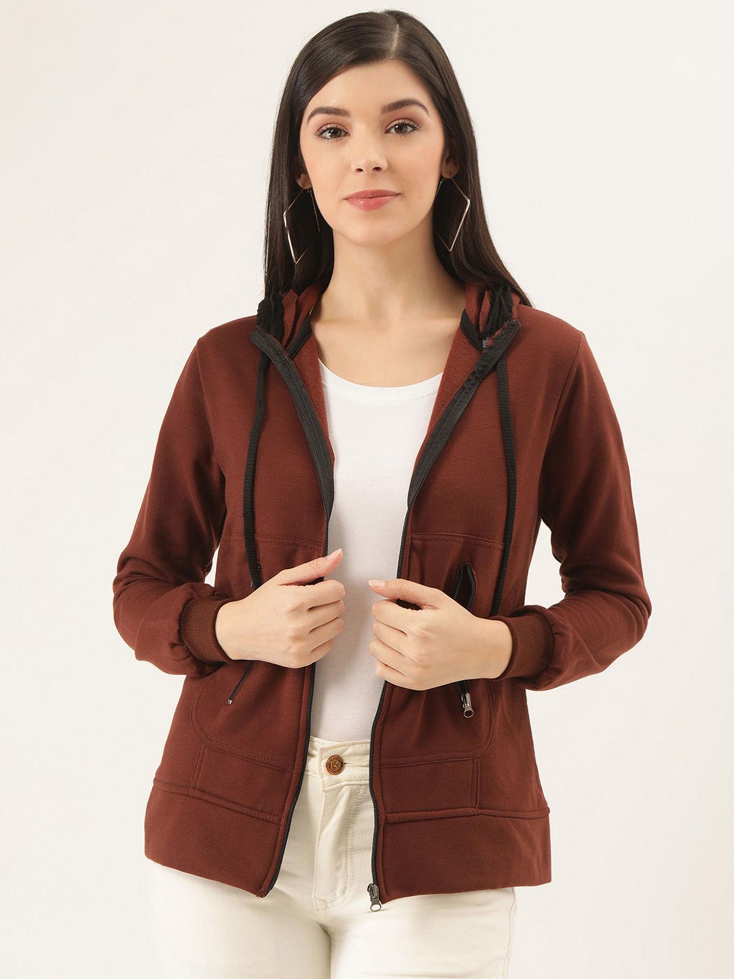 brown solid jacket