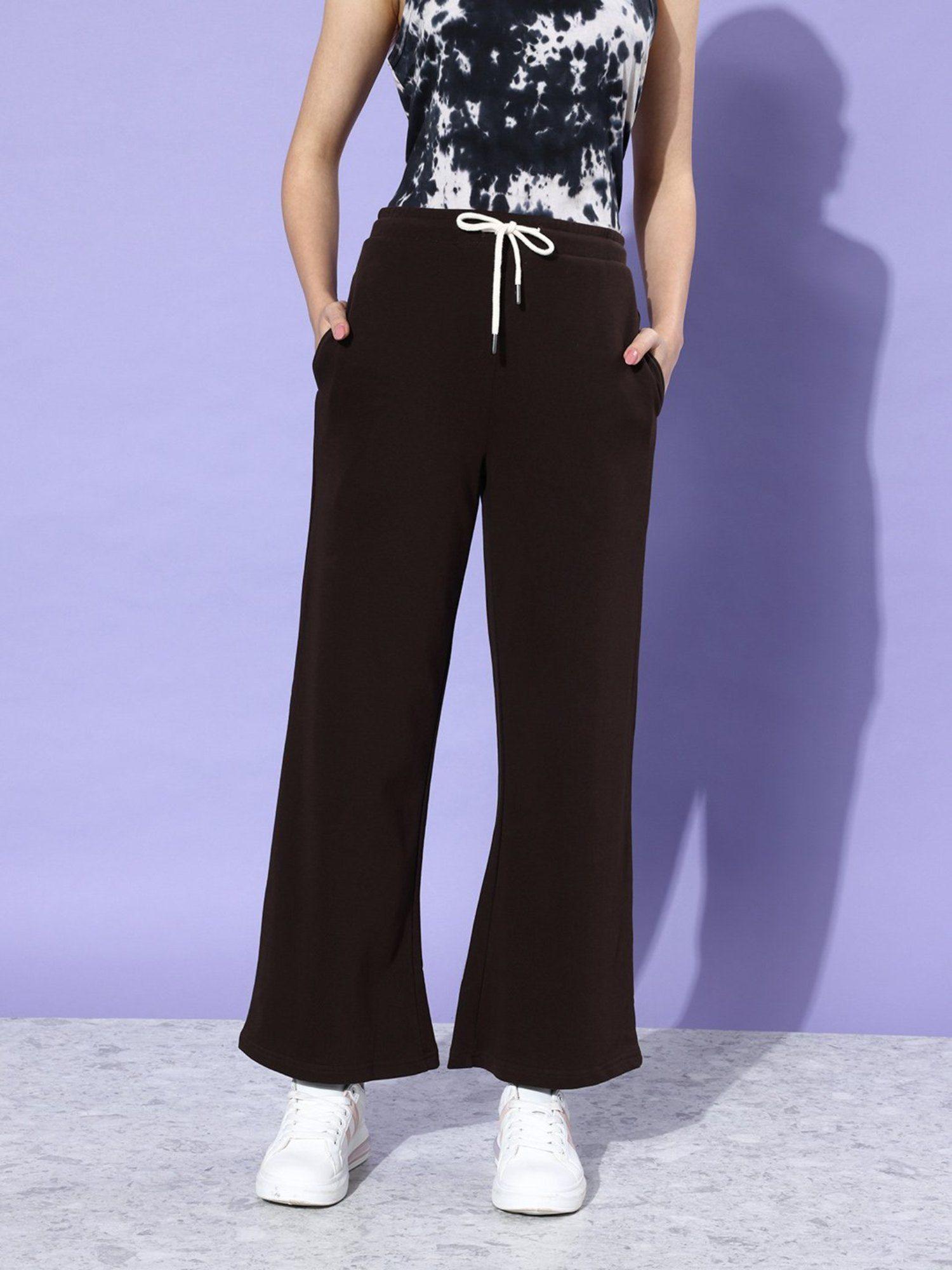 brown solid korean pant