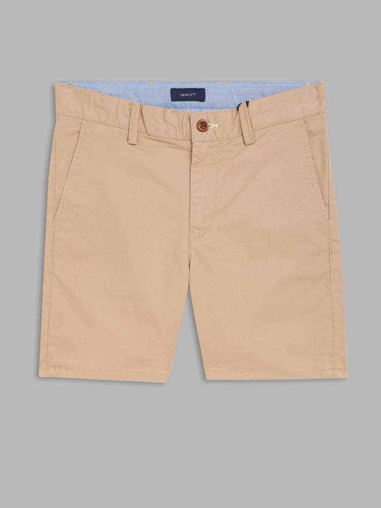 brown solid regular fit shorts