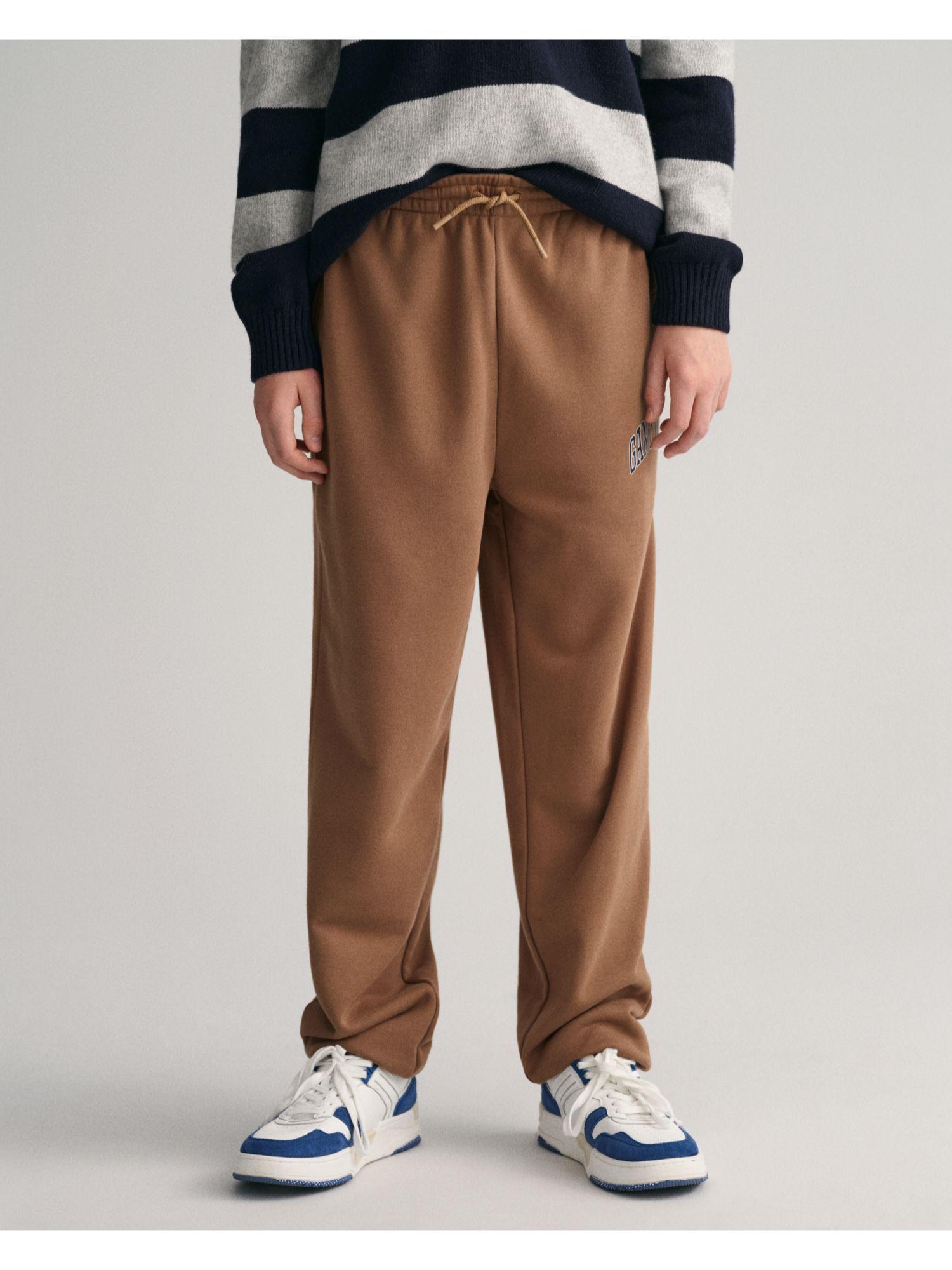 brown solid relaxed fit sweatpants