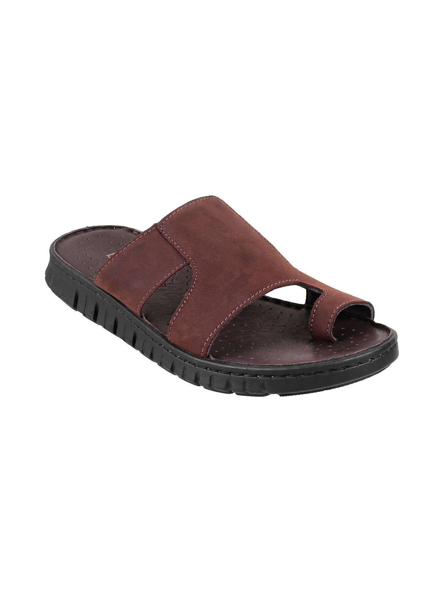 brown solid sandals