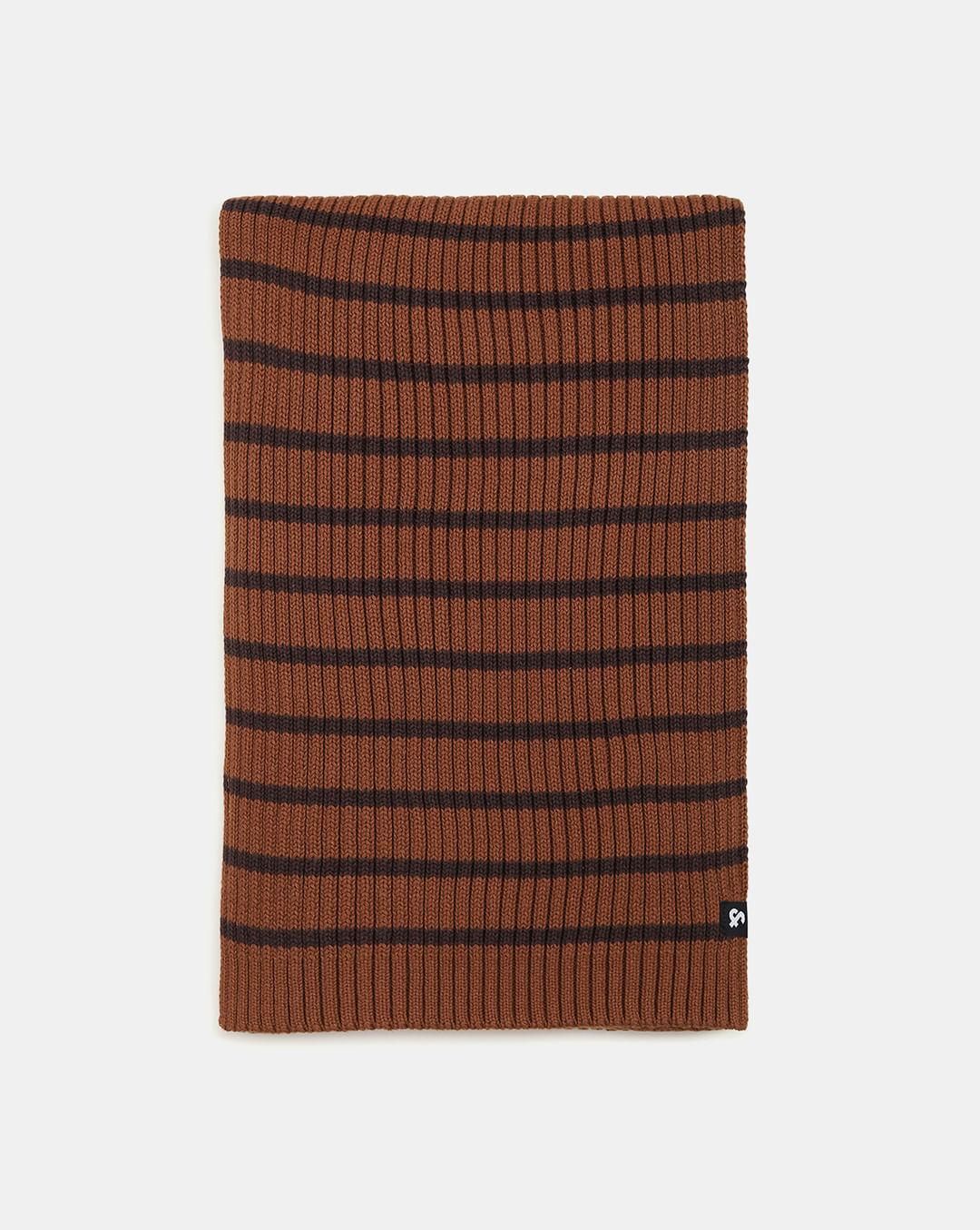 brown striped cotton scarf