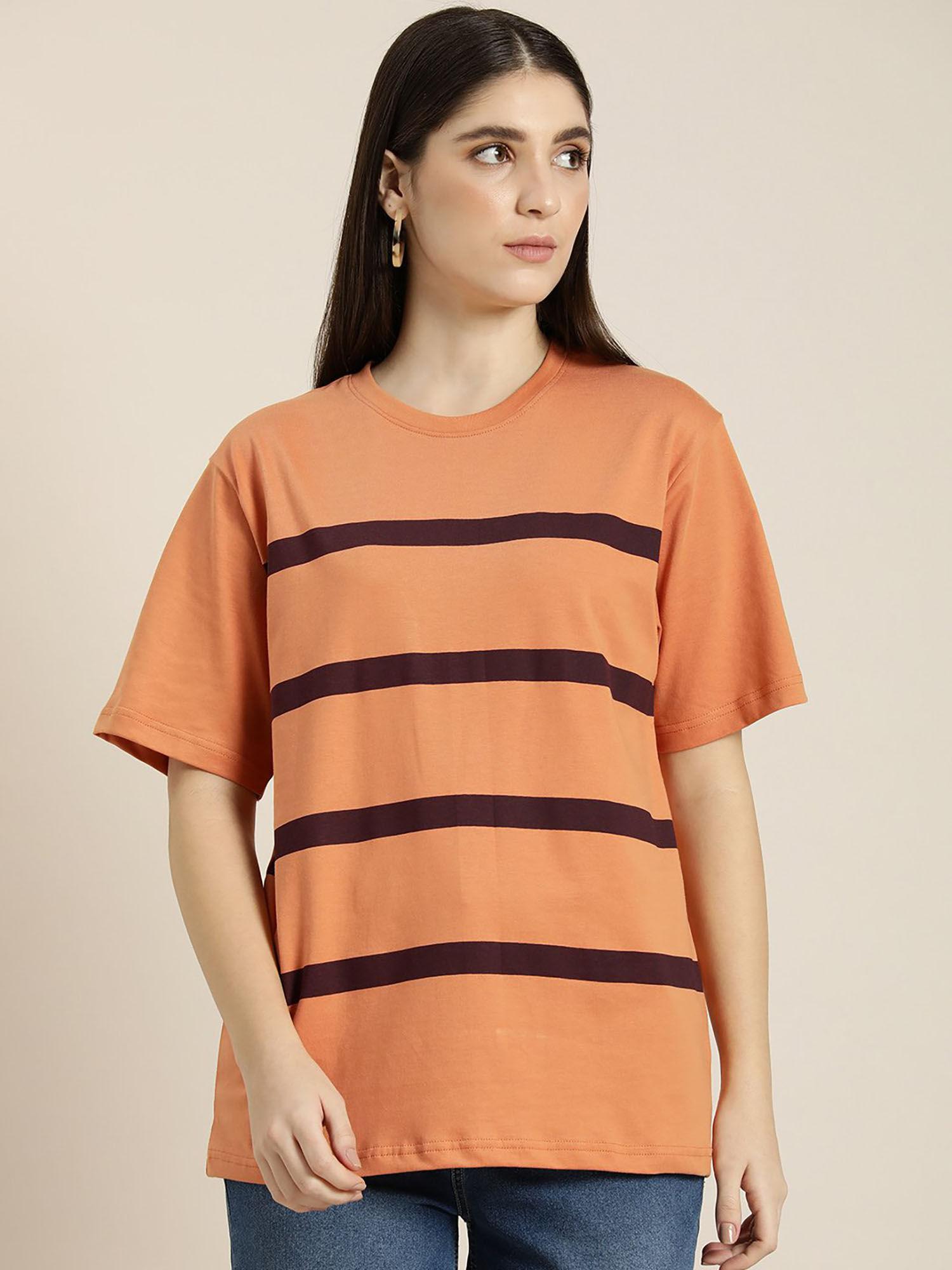 brown striped oversized t-shirt