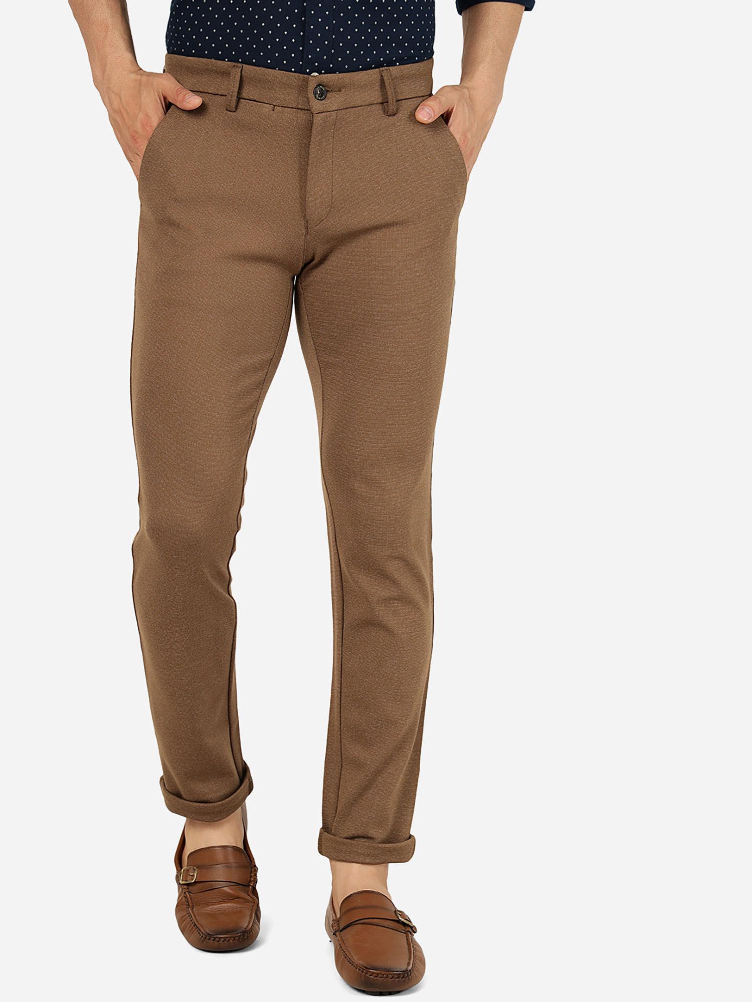 brown super slim fit formal trouser