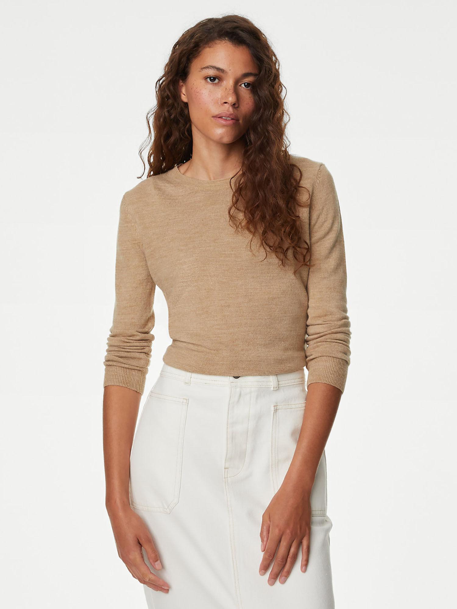 brown supersoft crew neck sweater