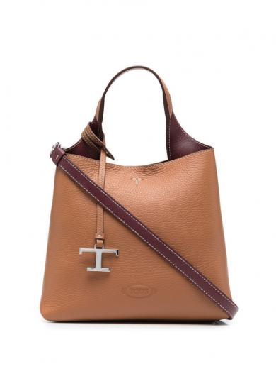 brown t timeless leather mini handbag