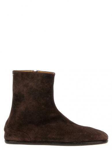 brown tabi ankle boots