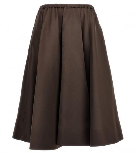 brown techno logo skirt