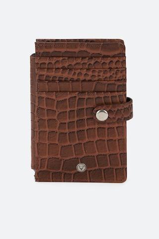 brown textured casual leather women wallet