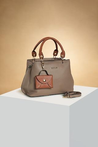 brown textured casual pu women mini bag