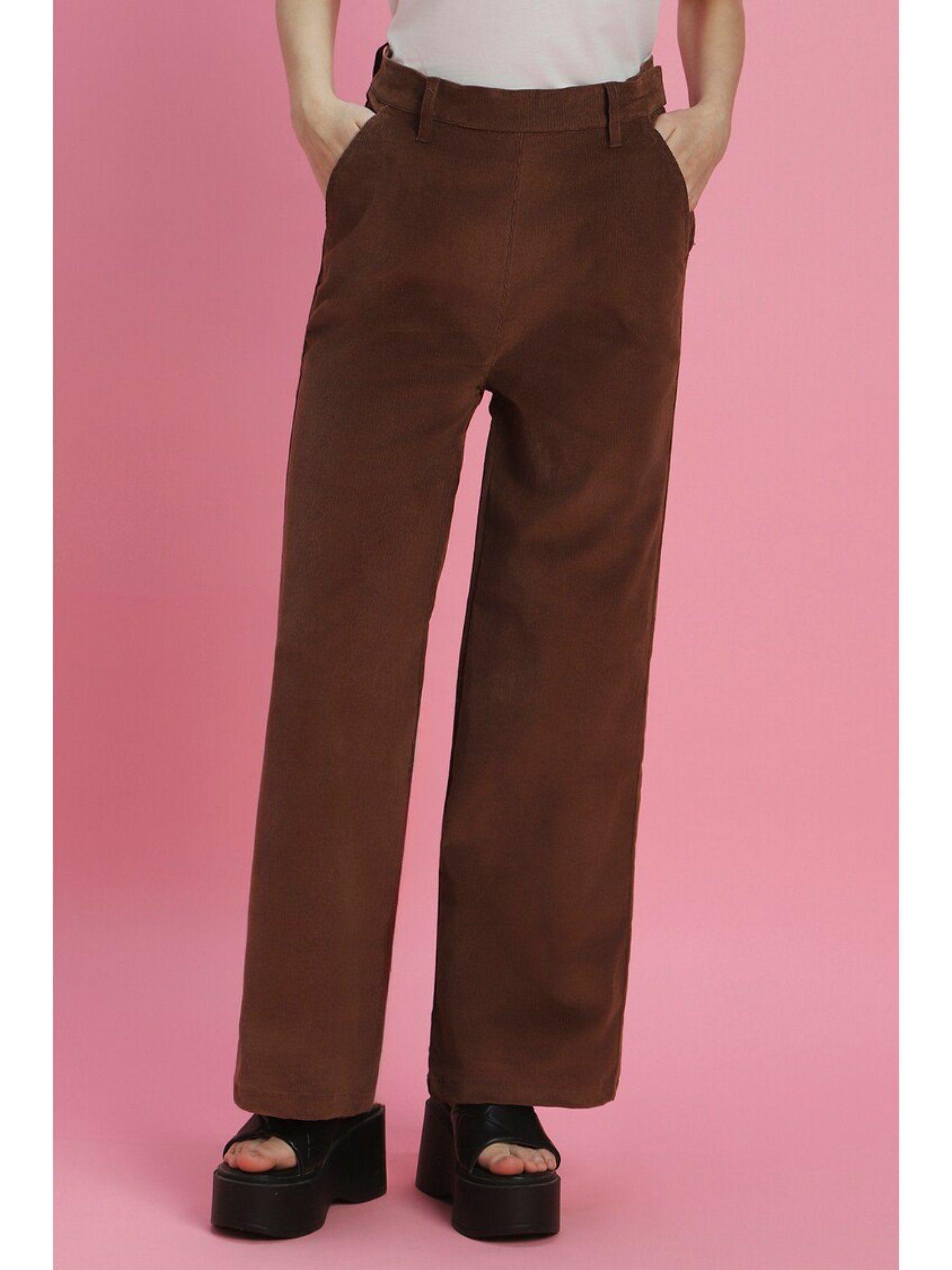 brown textured pant