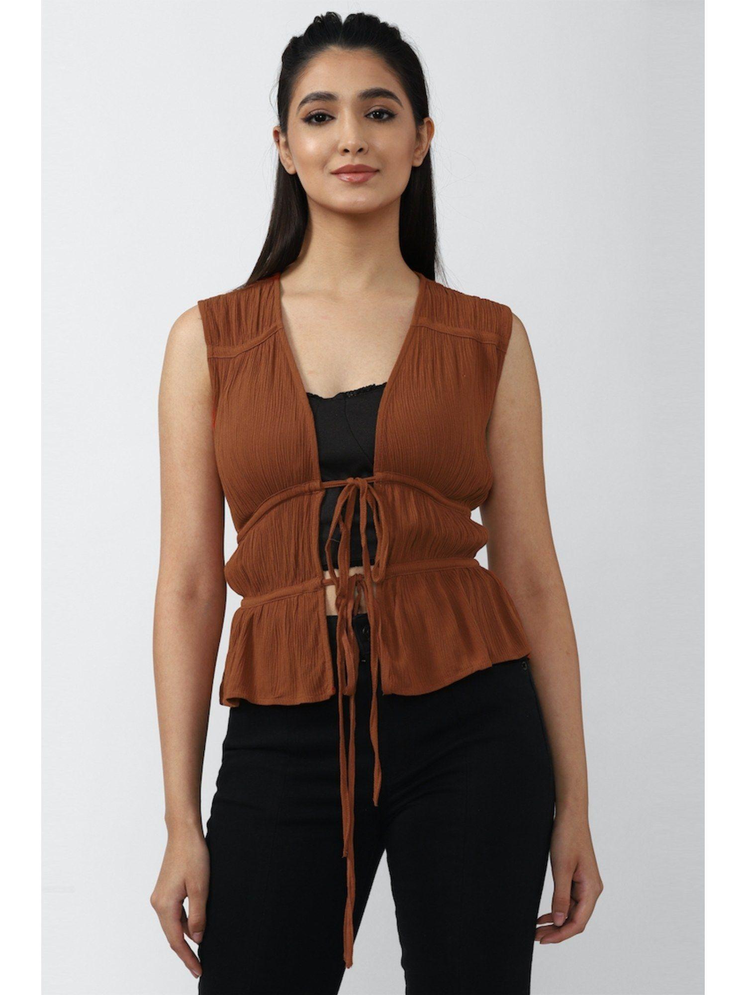 brown textured shrugs