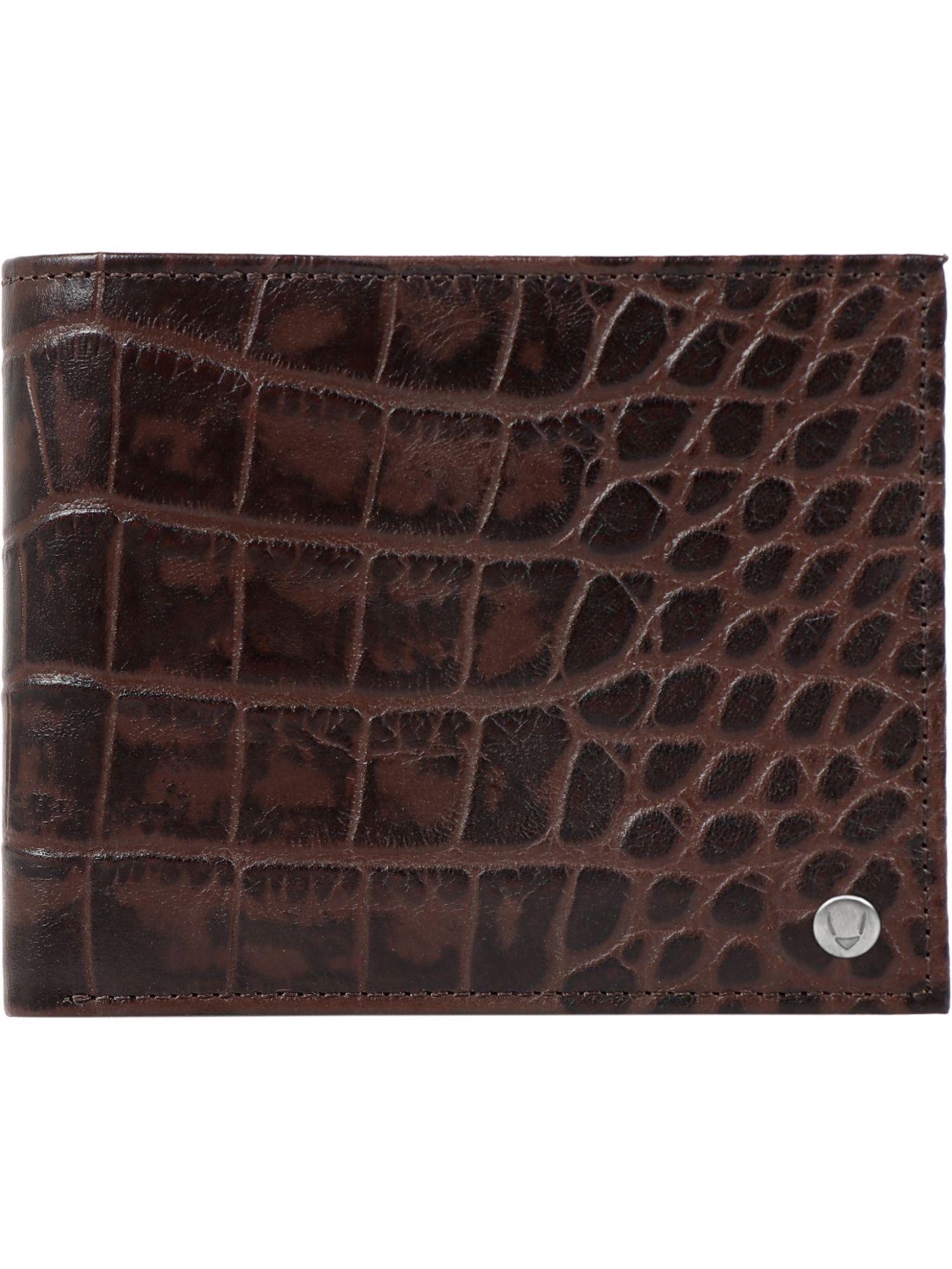 brown textured wallet