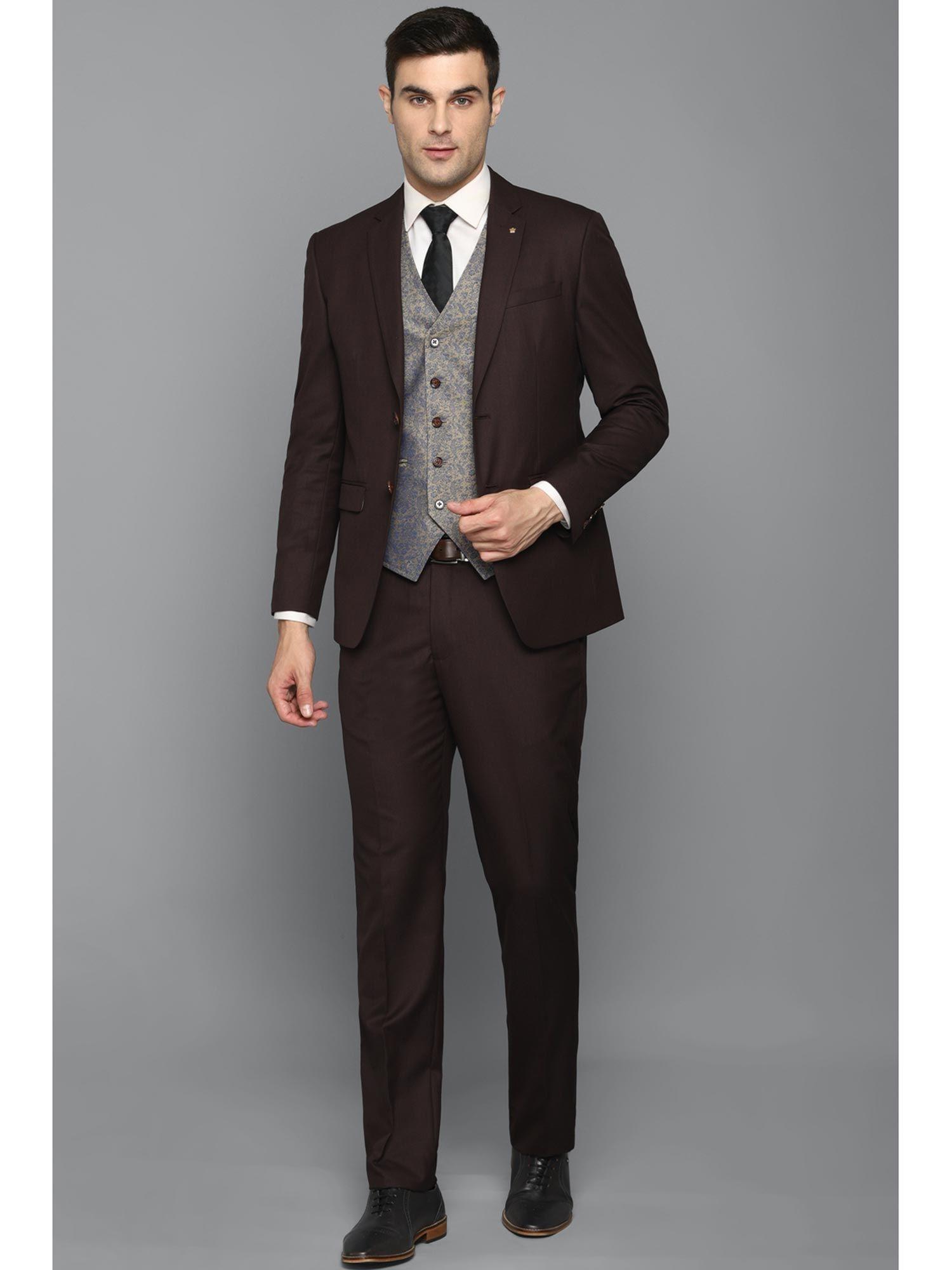 brown three piece suit (set of 3)