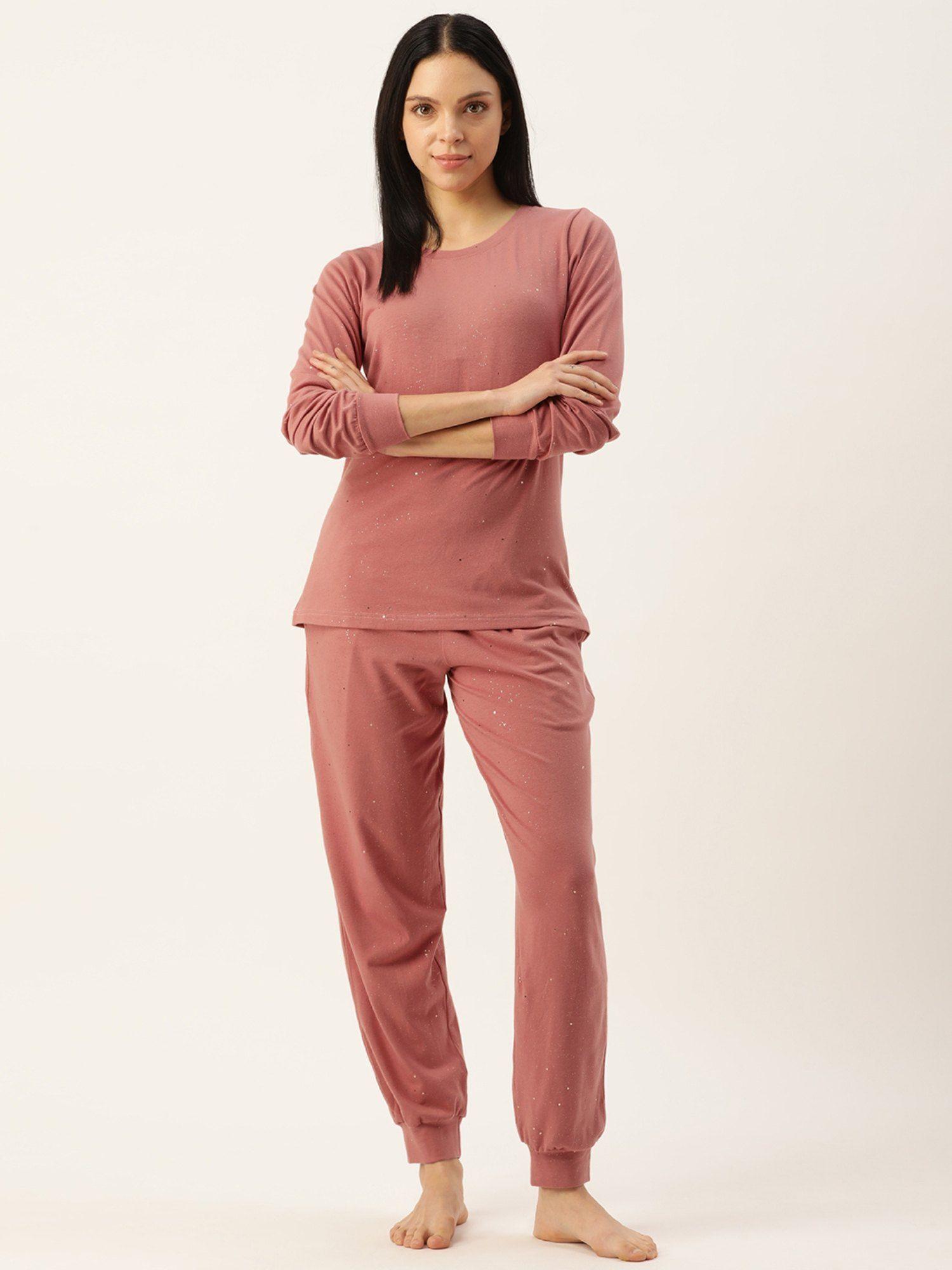 brown top and pyjama (set of 2)