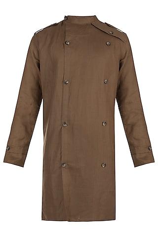 brown trench shacket