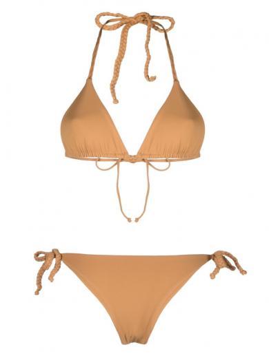 brown triangle bikini set