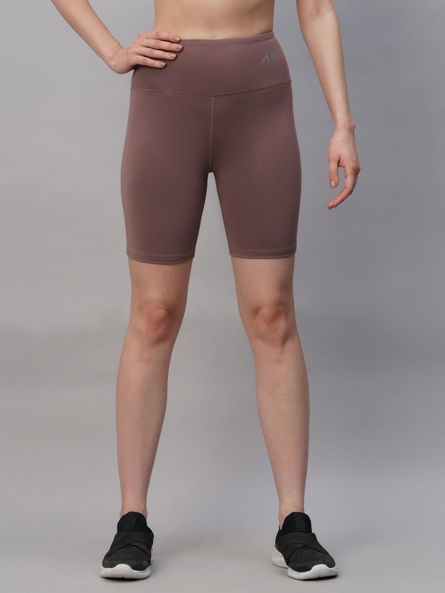 brown velour training shorts