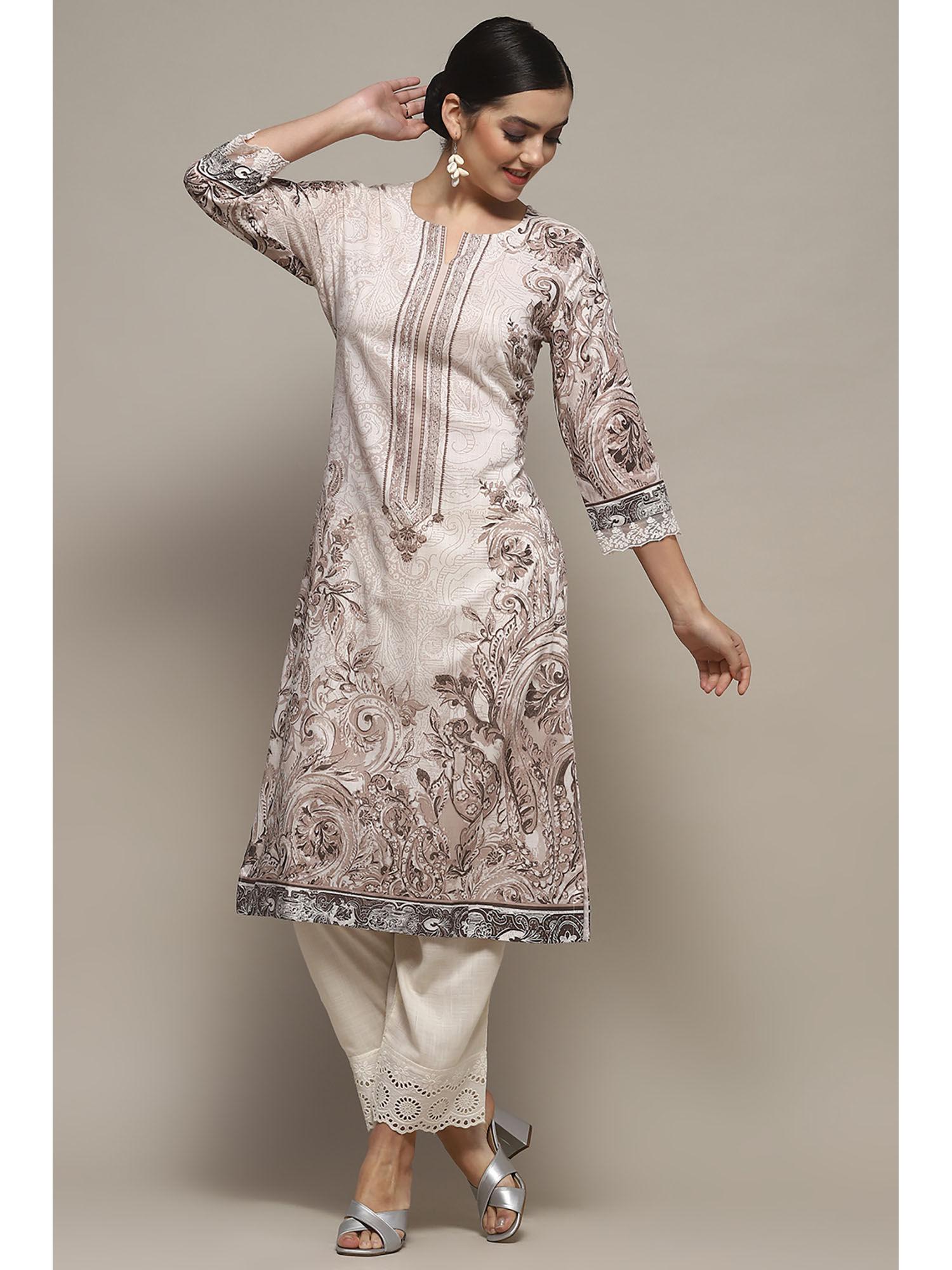 brown viscose straight kurta