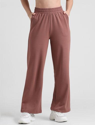 brown wide leg co-ord set sweatpants