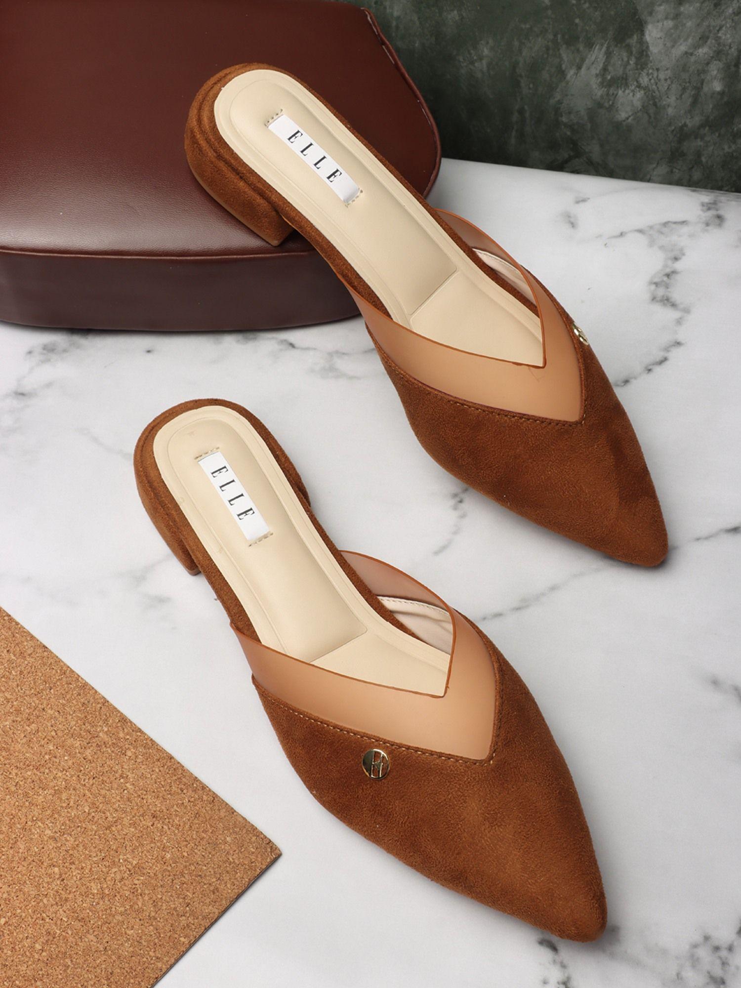 brown women slip on mules