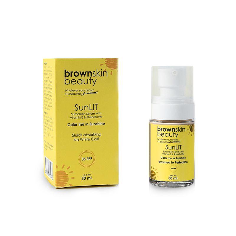 brownskin beauty sunlit tinted sunscreen serum spf 35