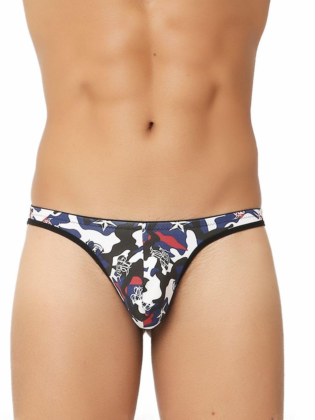 bruchi club pack of 2 low-rise geometric printed anti bacterial thongs brc-ml-foxy0447