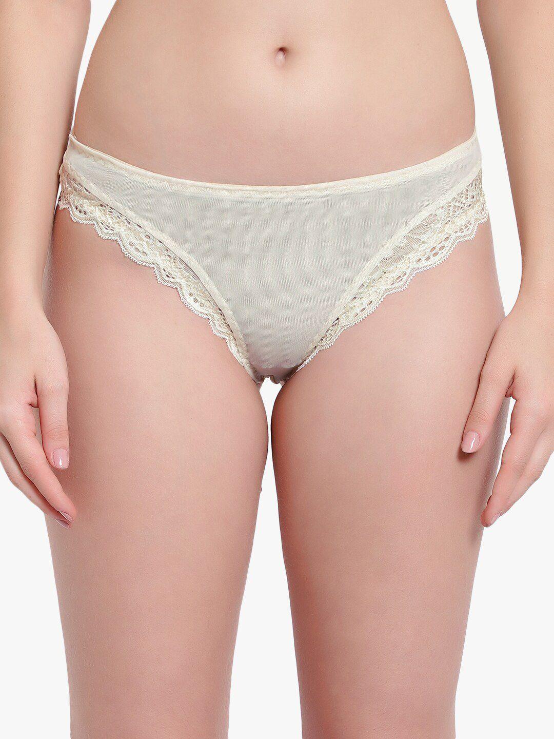 bruchi club women nude-colored solid bikini briefs