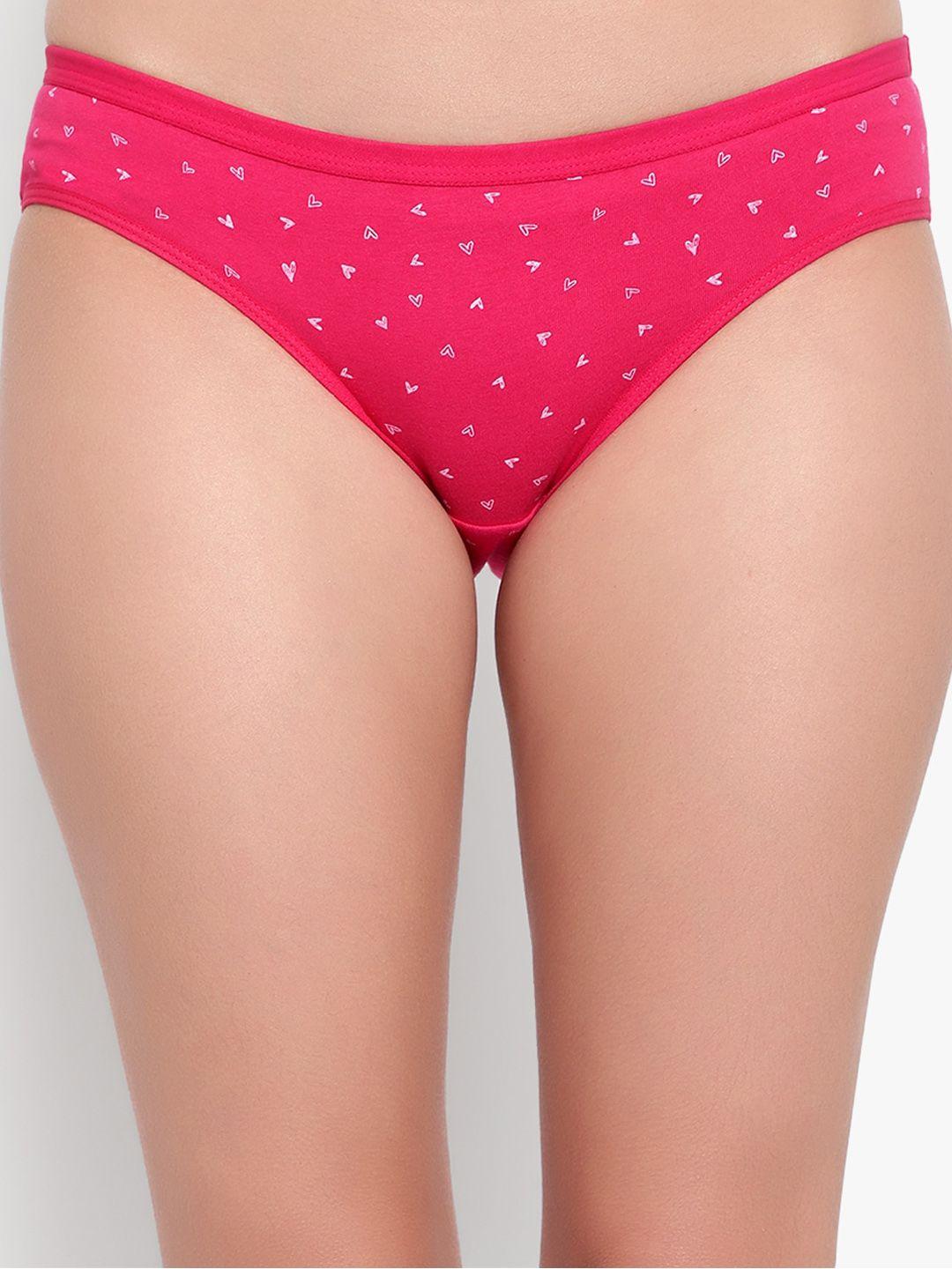 bruchi club women pink printed cotton briefs