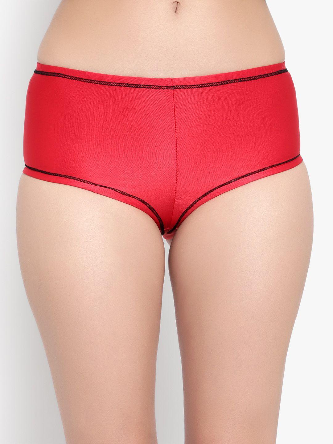 bruchi club women red solid hipster brief