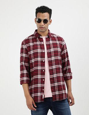 brushed tartan check regular shirt