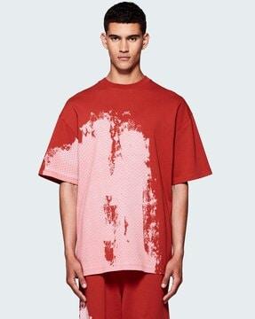 brushstroke cotton oversized fit t-shirt