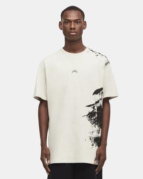 brushstroke cotton oversized fit t-shirt