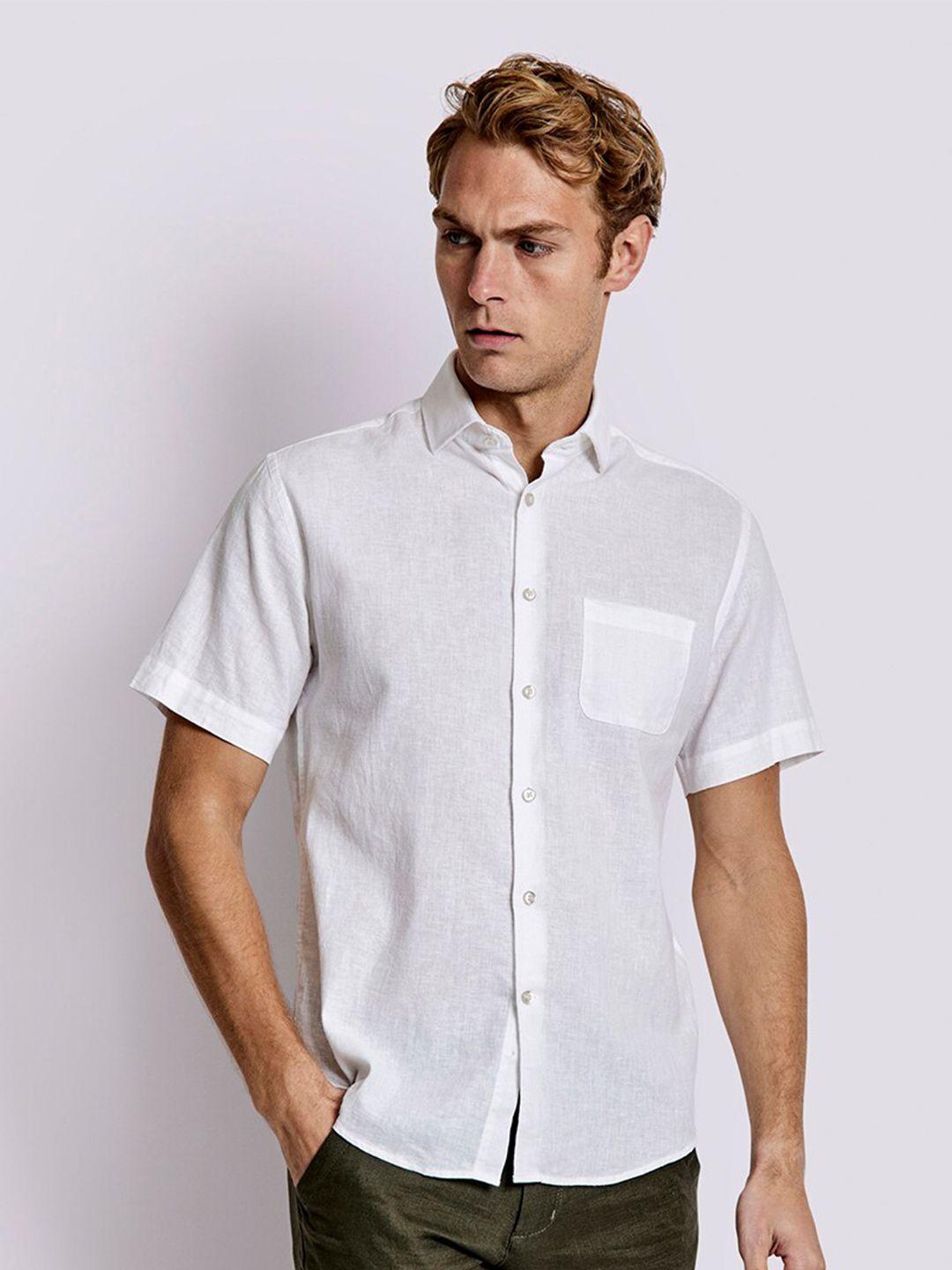 bruun & stengade men classic linen cotton casual shirt