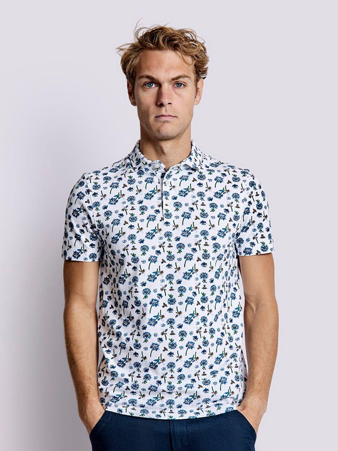bruun & stengade men printed polo collar t-shirt