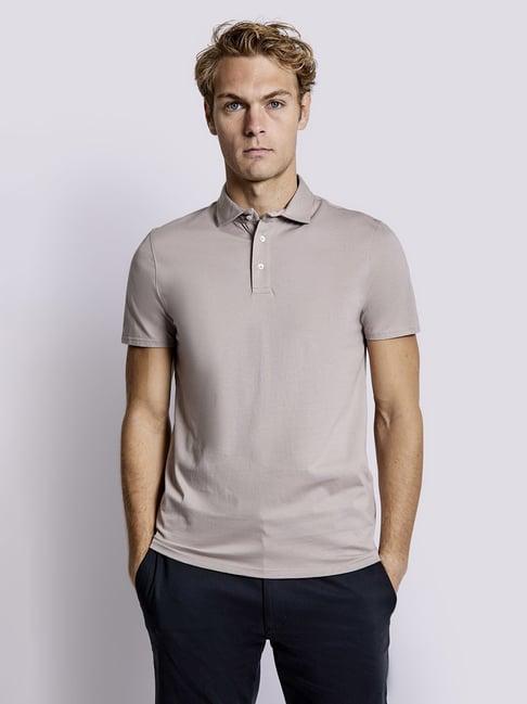 bruun & stengade beige regular fit polo t-shirt