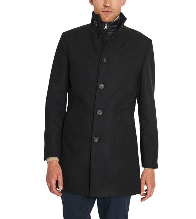 bruun & stengade black slim fit coat