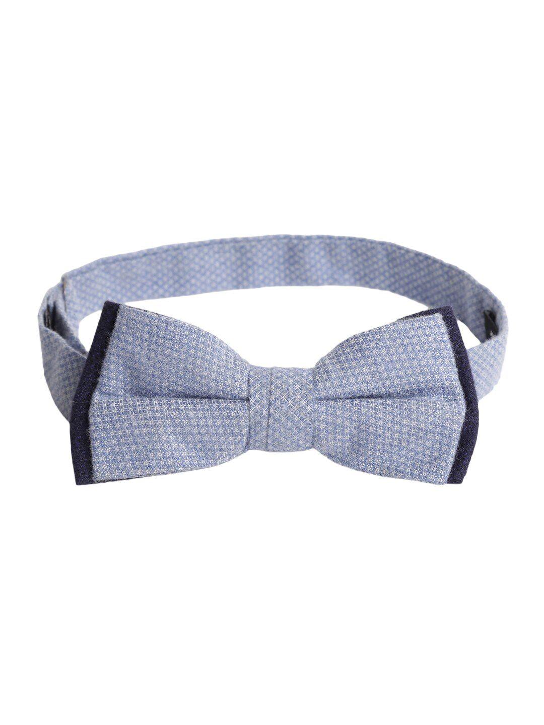 bruun & stengade blue & white woven design bow tie