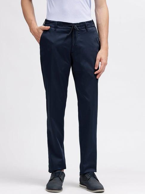 bruun & stengade blue regular fit drawstring trousers