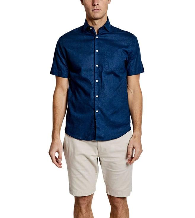 bruun & stengade blue regular fit shirt