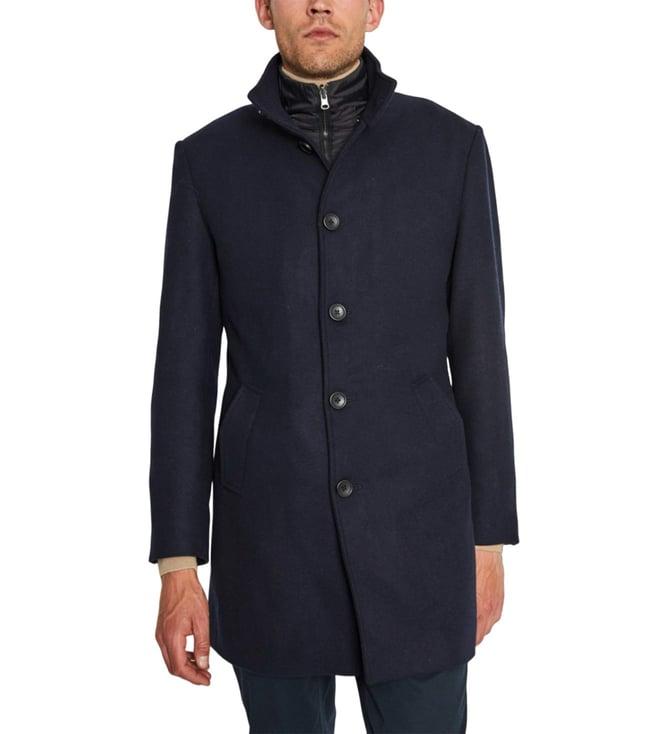 bruun & stengade blue slim fit coat