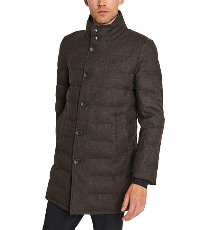 bruun & stengade brown regular fit coat