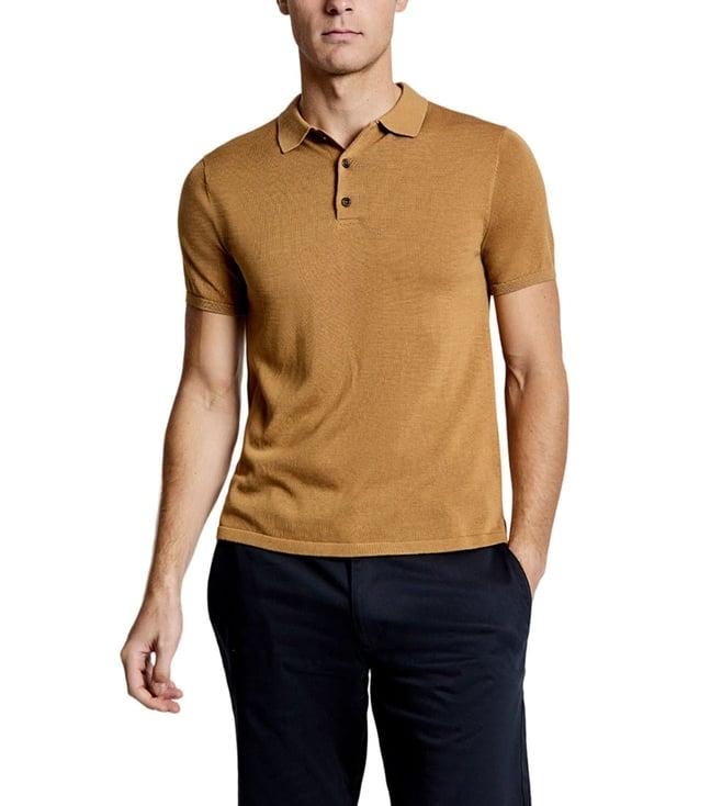 bruun & stengade brown regular fit polo t-shirt